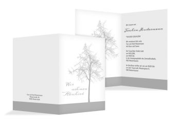 Trauerkarte mit Baum online