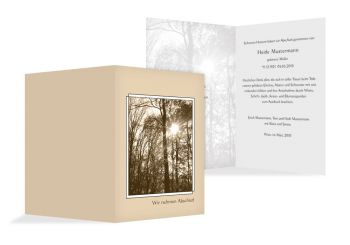 Trauerkarte Wald SandBeige 114x170mm