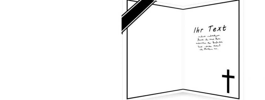Aufgeklappte Trauerkarte