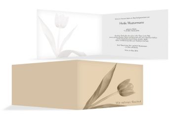 Trauerkarte Tulpe SandBeige 170x114mm