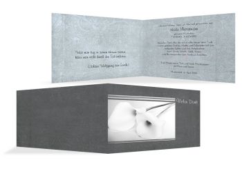 Danksagung Trauer Calla-Lilie Grau 170x114mm