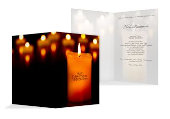 Trauerkarte Kerzenlichter Rot 114x170mm