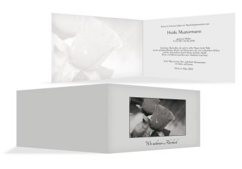 Trauerkarte Rose hellesGrau 170x114mm
