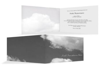 Trauerkarte Wolken hellesGrau 170x114mm