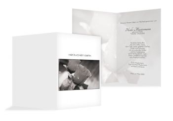 Danksagungskarten Trauer Rose Weiß 114x170mm
