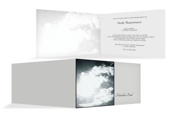 Danksagung Trauer Wolkenhimmel hellesGrau 170x114mm