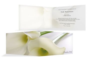 Danksagungskarten Trauer Calla Weiß 170x114mm