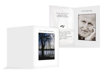 Sterbebilder Baum Weiß 74x105mm
