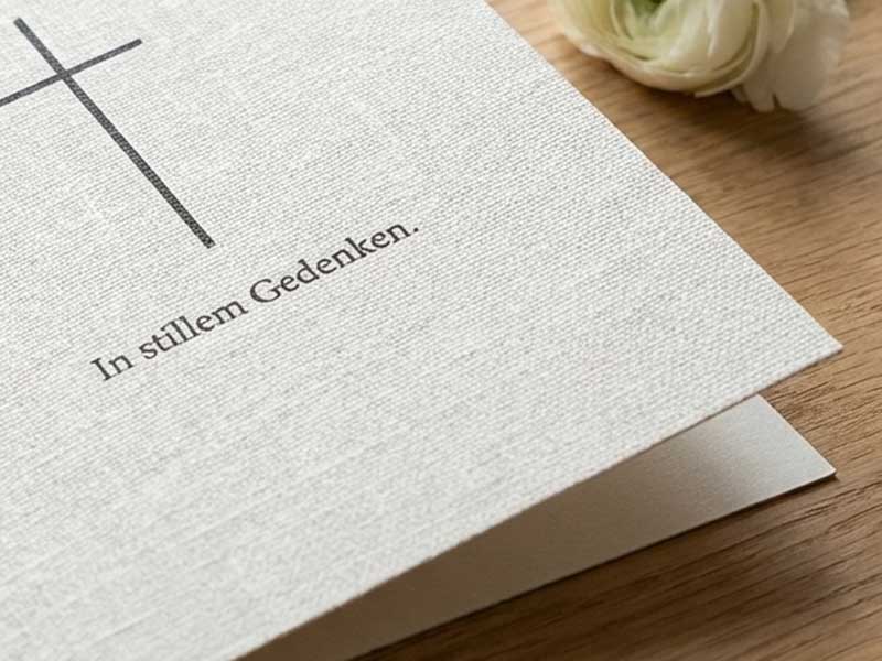 Danksagung auf Leinenstruktur